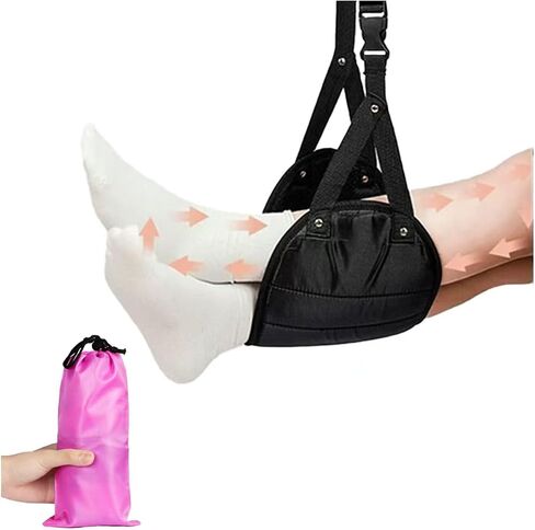Foot Hammock, Perfect Airplane Foot Hammock to Relax Your Feet - Travel Essentials Comfy Foot Hanger Plane Footrest for Long Trip (Rose red) in Saudi Arabia