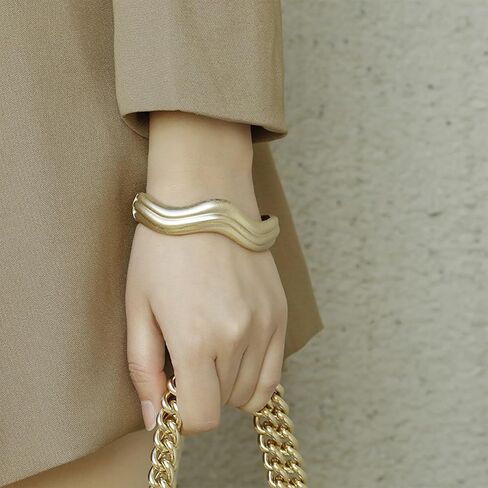 Chunky Gold Bangle Bracelets for Women Irregular Cuff Bangle Bracelet Arm Cuff Bangle Jewelry in Saudi Arabia