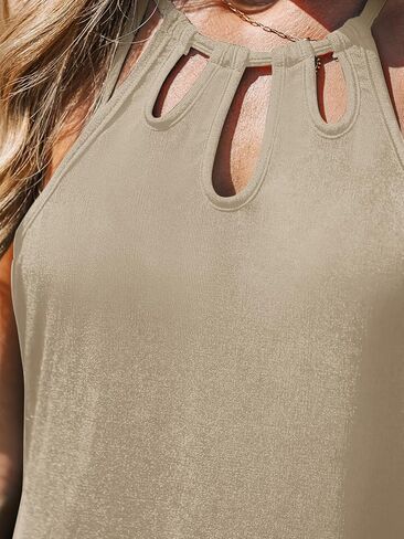 CUPSHE Women's Swimsuit Coverup Sleeveless Cutout Beach Cover Ups Halter Basic Mini Dresses in Saudi Arabia