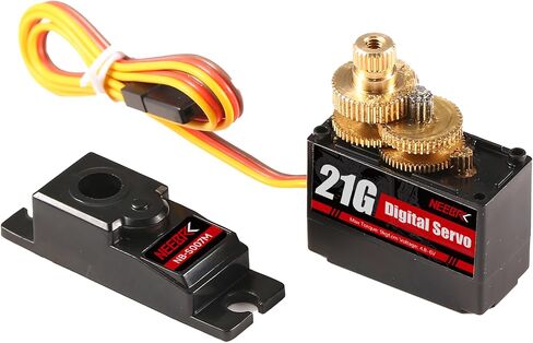 21G Micro Servo Motor ، عزم الدوران الرقمي المصغرة المصغرة مع ذراع 25T لـ 1/14 1/16 RC Crawler Car Car Model Parts Model Robot (2pcs مع ARM) in Kuwait