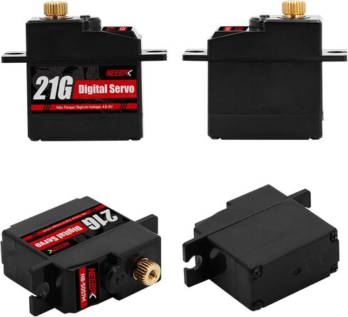 21G Micro Servo Motor ، عزم الدوران الرقمي المصغرة المصغرة مع ذراع 25T لـ 1/14 1/16 RC Crawler Car Car Model Parts Model Robot (2pcs مع ARM) in Kuwait