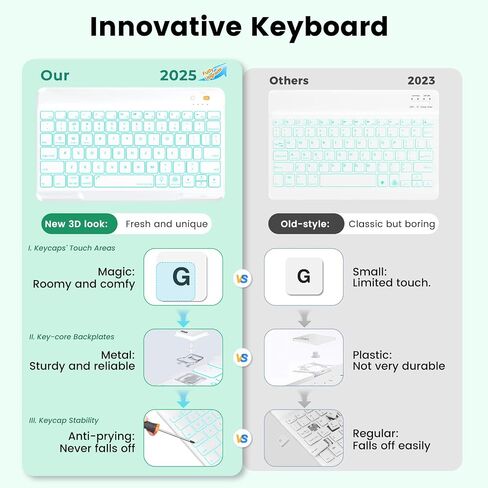OYEEICE Keyboard Case for iPad 9th Generation - Wireless Detachable Keyboard Folio Cover with Pencil Holder for iPad 9th/8th/7th Gen 10.2 inch, iPad Pro 10.5" & iPad Air 3rd Gen - Black in Saudi Arabia