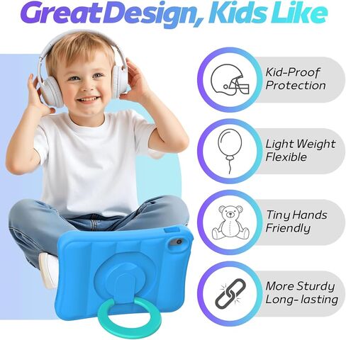 Kids Case for iPad 10th Generation 10.9 inch – Lightweight Rotating Stand Folding Handle Rugged Cover for Apple ipad 10 Gen Girls Boys, Pink in Kuwait