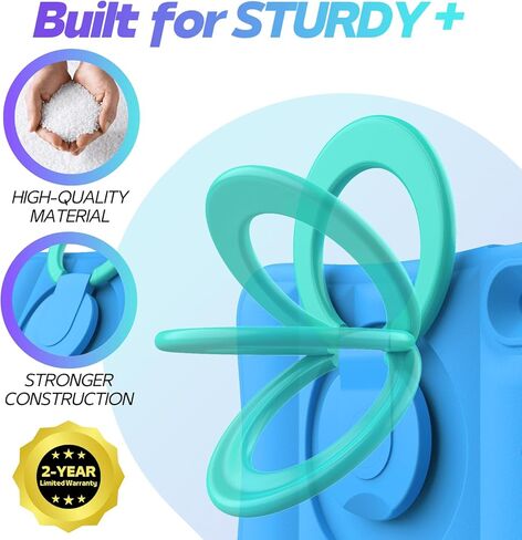 Kids Case for iPad 10th Generation 10.9 inch – Lightweight Rotating Stand Folding Handle Rugged Cover for Apple ipad 10 Gen Girls Boys, Pink in Kuwait