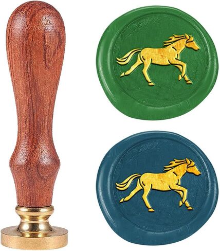 Running Horse Wax Seal Stamp 1" Animal Vintage Sealing Stamps Removable Brass Head Seal Stamp with Wooden Handle for Envelope Greeting Card Wedding Invitations Wine Package Gift Wrapping in Kuwait