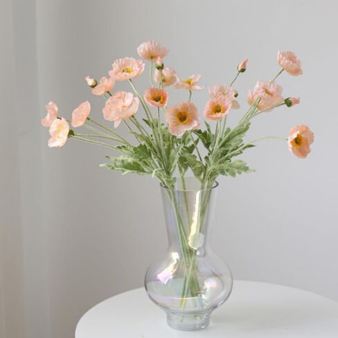 Lumoslyy Artificial Flowers Silk Poppy Flowers for Decoration Realistic Bouquet Home Decor Faux Flower Pack of 8 in Saudi Arabia