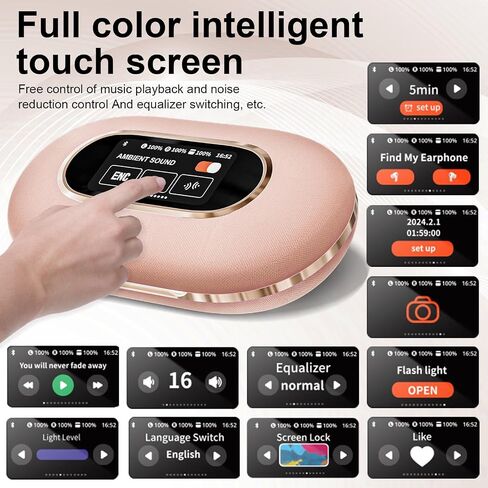 AI Language Translation أذن في الوقت الفعلي ، OWS 3-in-1 Translator أذن 144 لغة ولهجات ، لتعلم أعمال السفر ، Fit iOS و Android (Pink) in Kuwait
