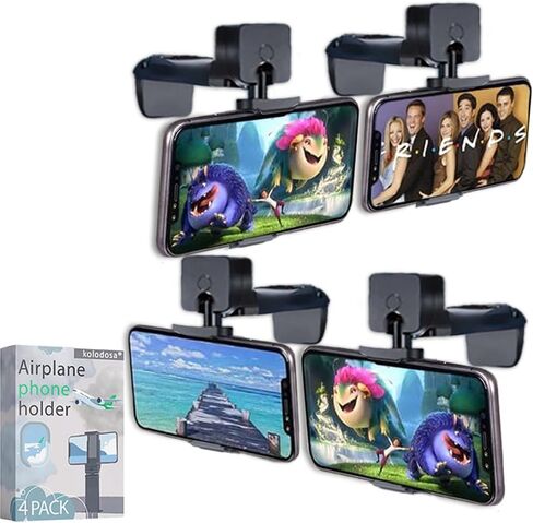 8 PACK Airplane Phone Holder for iPhone Samsung and other Phones Travel Essentials Accessories Cruise car Mount Cell Stand air Plane Table seat Desk clip Flight Vacation Universal Size Hands Free in Saudi Arabia