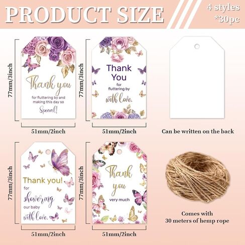 CHGCRAFT 120 PCS Gift Tags Sunflower Kraft Paper Gift Tags with String 3x2in Thank You Present Labels for Gifts for Women's Day Wedding Holiday Birthday Party Decoration in Saudi Arabia