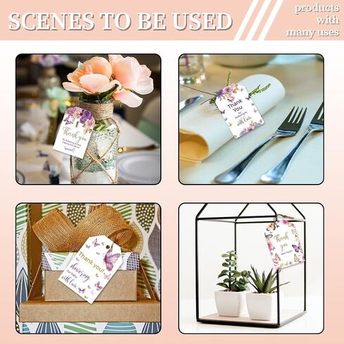 CHGCRAFT 120 PCS Gift Tags Sunflower Kraft Paper Gift Tags with String 3x2in Thank You Present Labels for Gifts for Women's Day Wedding Holiday Birthday Party Decoration in Saudi Arabia