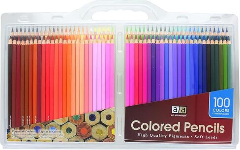 Art Advantage Dual Dual Color Pencil Set 12pc - أقلام الرصاص الملونة ، ورسم الرصاص للرسم ، والتظليل ، والمزج - أقلام الرصاص لألوان الكتب والفنانين in Kuwait