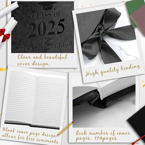 لوحة ضيف التخرج من Paneee مع Pen Velvet Black Graduation Book Bow Design 2025 التخرج ضيف علامة في كتاب ذاكرة ضيف دفتر لهدايا التخرج من الكلية العالية ، 7 × 9 بوصة in Kuwait
