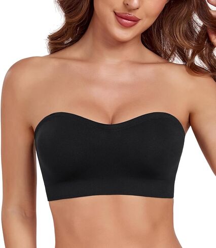 Lemorosy Women's Wireless Bandeau Bra Multiway Convertible Bralette Seamless Non-Slip Comfortable Strapless Tube Top Bra in Saudi Arabia