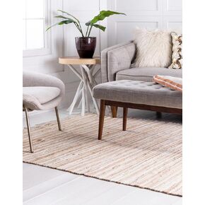 Rugs.com Chindi Cotton Collection Rug – 8' x 10' Yellow Flatweave Rug Perfect for Living Rooms, Large Dining Rooms, Open Floorplans