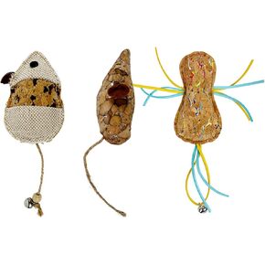 3pcs Catnip Silvervine Matatabi Toy مجموعة للقطط والقطط ، لعبة Cat Mice Insect Kicker Toy Toy Toy للقطط الداخلية.