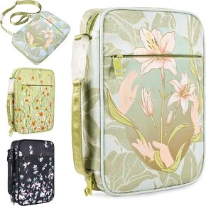 Bible Cover for Women, RFID Blocking Durable Carrying Book Case Church Bag for Biblical Accessories with Handle (Blue) in Kuwait