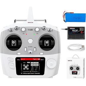 Radiolink T12d ELRS 12 قنوات جهاز إرسال RC ومستقبل R12F ، 7.4V 2S LIPO بطارية 5C 1700MAH موصل JST 2PIN ، دعم الوحدة النمطية طويلة المدى ، 2.4 جيجا هرتز وحدة تحكم راديو عن بعد لطائرة RC ، بدون طيار ، بدون طيار ،