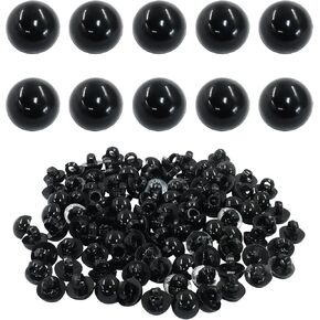 100 pcs 9mm السلامة البلاستيكية عيون عيون دمية سوداء ، دب عيون أزرار الفطر عيون ، أزرار حرفية صغيرة مستديرة عيون لخياطة الكروشيه