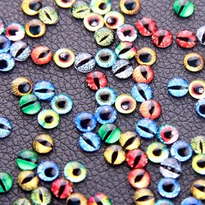 100 PCS Dragon Eyes for Crafts Glass Cabochon Snake Eyes 10mm Doll Eyes Half Round Diy Making Making