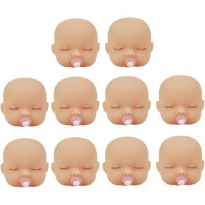 10pcs Silicone Baby Doll Head for DIY Crafts Hand Painting Mini Doll Body Part Blank Doll Head for Keychain Pendant Accessories