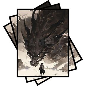 100 PCS TCG/MTG CART SLEVES ، SILEVES SIZE 2.6 × 3.6 في قابلة للتطبيق على OCG CCG DTCG PTCG ، بطاقات الحجم القياسية FIT - RED MOON