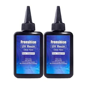 2pcs 100g ترقية علاج سريع! من النوع الصلب راتنجات الأشعة فوق البنفسجية الصلبة ، وعلاج الأشعة فوق البنفسجية للأشعة فوق البنفسجية ، وعلاج أشعة الشمس الشمسية غراء لاصق الراتنجات لصنع المجوهرات ، والصب والطلاء