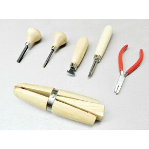 مجموعة أدوات إعداد الحجر مدي أسطوانة Burnisher Plier Prong Pusher Jewelry 6pc التي وضعتها JTS