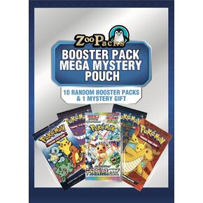 Zoo Packs Booster Pack Mega Mystery Pouch | 10 Booster Packs + 1 Mystery Gift Item | Compatible with Pokemon Cards