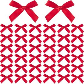 35 PCS Mini Pink Ribbon Dows ، Bow Satin Satin Ribbon Bow ، إكسسوارات خياطة ناعمة لطيفة للزهور ، المخبز ، التفاف ، عيد الميلاد ، زفاف ، زخرفة حفلة عيد الميلاد