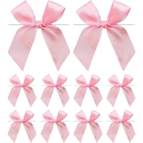 أقواس Twist Tie ، 50pcs أقواس الشريط الساتين الأبيض ، 3.9 '' أقواس هدايا بيضاء كبيرة مسبقة ما قبل الهدايا معالجة حقيبة الحرف الزفاف الزفاف الزفاف حفل عيد ميلاد حفلة عيد ميلاد عيد الشكر