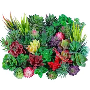 38 Pieces Artificial Flocked Succulent Plants Plastic Mini Fake Succulent Unpotted Realistic Succulent with Flocking Coating Textured Fake Succulents Decor for DIY Office Table Balcony Indoor Decor()