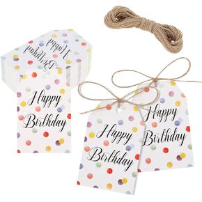 100 PCS علامات هدية عيد ميلاد سعيد مع سلسلة هدية عيد ميلاد العلامات الملونة نقطة الولادة هدايا حقيبة العلامة ورقة العلامات الحالية لأعياد الميلاد لحفلة زخرفة الزخرفة