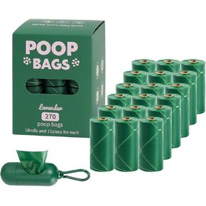 Poop Bags for Dogs,Leak Proof and Extra Thick Waste Bag,Dog Poop Bag Rolls,Pet Waste Bags,1 Poop Bag Holder and 270 Bags for Dog Walking and Cats