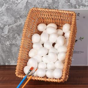 50pcs White Craft Eggs Painting Eggs DIY Fake Easter Eggs Easter Decor Foam Eggs for Arts Crafts Projects and Easter Decorations 5cm