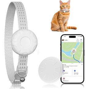 Cat Tracker ، طوق Cat Tracker مع مشبك مرنة الأمان ، متوافق مع Apple Find My App (iOS فقط) ، لا توجد رسوم شهرية ، متتبع الحيوانات الأليفة المقاوم للماء للقطط ، الأسود