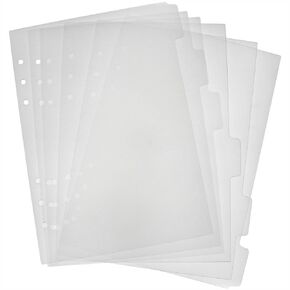 6 PCS A5 White Binder Dividers A5 6 Ring Binder Dividers Plannner Dividers for 6 Ring Binders Calendars Pages