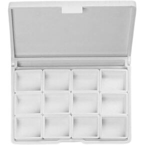 12 Well Watercolor Paint Palette Case with Dustproof Lid Portable Paint Tray for Watercolor Gouache Acrylic Oil Paint
