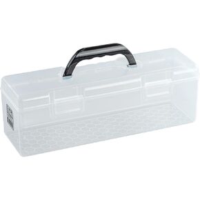 حاوية التخزين البلاستيكية مع غطاء ، واضحة للأدوات الحرفية ، مربع منظم الخياطة ، و CART CRAFT Supply Fresternizer Bin ، و STORAGE BIN لفرشاة الطلاء ، والبطاقات ، وأقلام الرصاص ، والتلوين ، والألعاب ، والأشرطة (L 13.98 × 4.21 × 4.72 بوصة)