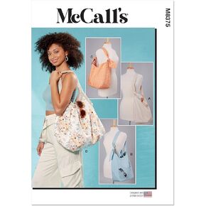 McCall's Bags in Four Styles Sewing Pattern Kit, Design Code M8375, One Size Each, Multicolor