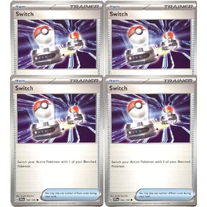 التبديل 194/198 - Scarlet & Violet - Pokemon Trainer X4 Card Lot - PlaySet 4x