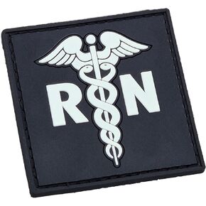Medic Caduceus ممرضة RN Medical PVC Patch متوافقة مع بقع الفيلكرو للقبعات ، والبقع التكتيكية ، والبقع العسكرية ملحقات Molle ، وبقع الظهر ، وبقع للحقائب الظهر