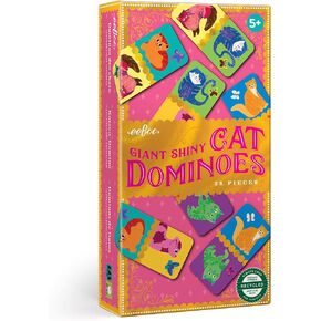 eeBoo: Giant Shiny Cat Dominoes, Multi, Concentration Skills are Learned with This Classic Game for The Whole Family, Ages 3 and up, for 2 or More Players