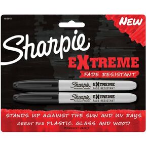 Sharpie Extreme Black Fine Tip Dream Markers 2 Pack-مقاومة تتلاشى على البلاستيك والخشب والزجاج-نقطة سوداء سوداء متينة للاستخدام في الهواء الطلق