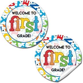 Back to School Stickers for Kids Colorful Alphabet Welcome to 2nd Grade 40 2" Welcome Back Gift Tag Stickers Bulk Teacher Stickers Student Encouragement, Inspiration & Appreciation by Amanda Creation
