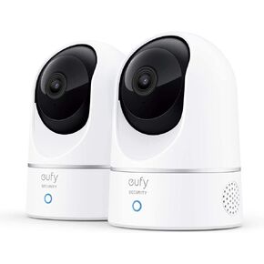 eufy Security Indoor Cam E220, Pan & Tilt, Indoor Security Camera, 2K - 3 MP Wi-Fi Plug-in, Voice Assistant Compatibility, Night Vision, Motion Tracking, HomeBase 3 Compatible, Motion Only Alert