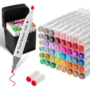 Y YOMA 48 Color Alcohol Markers Dual Tip Art Drawing Coloring Marker Permanent Sketch School Supplies Aesthetic Gift for Kids Adults Comic Anime Manga Illustration