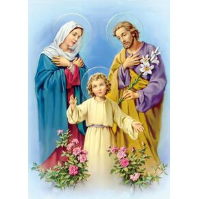 ROSTITCH The Holy Family Stamped Cross Stitch Kits - Counted Cross Stitch Kits for Beginners Adults Needlepoint Flowers Cross-Stitch Patterns Dimensions Needlecrafts Embroidery Kits Arts and Crafts