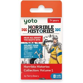 مجموعة تاريخ Yoto الرهيبة: المجلد 1-بطاقات Kids 5 AudiObook للاستخدام مع جهاز الصوت و Mini All-in-1 ، والاستماع الخالي من الشاشة مع قصص تعليمية ممتعة ، تتراوح أعمارهم بين 7+