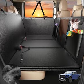طاقم سيارة أجرة CAB TRACK LEATHER LEATHER EXTENDENT للكلاب القاع الصلبة ، غطاء مقعد الكلب للمقعد الخلفي للماء ، أرجوحة الكلب للشاحنة بالحجم الكامل CREW CAB F150 ، RAM1500 ، TUNDRA ، SILISITADA