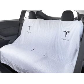 بالنسبة إلى Tesla Model 3 / Y الخلفية والأمامية غطاء المقعد الأبيض - واقي مقعد مقاوم للماء للحيوانات الأليفة للكلاب العرق الصالة الرياضية